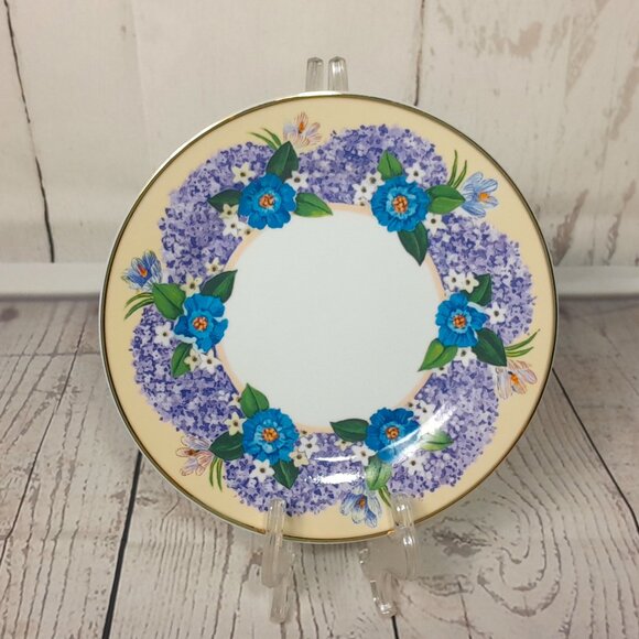 Floral 8" Salad Dessert Plate Set Of 4 Box Punch Studio Spring Garden Porcelain - Picture 4 of 14